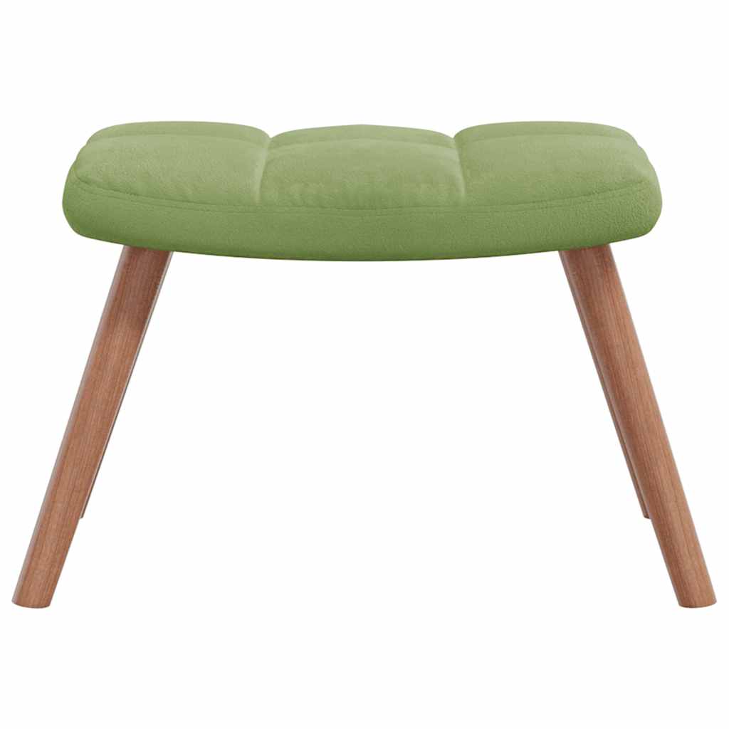 vidaXL Relaxsessel mit Hocker Hellgrün Samt