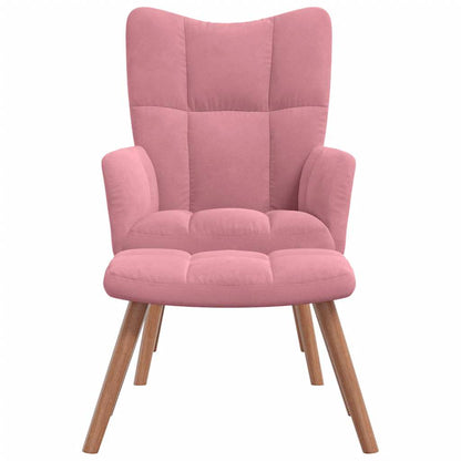 vidaXL Relaxsessel mit Hocker Rosa Samt