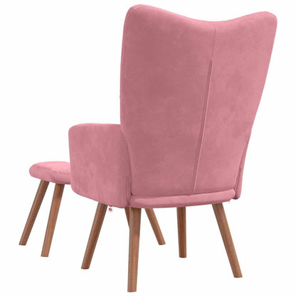 vidaXL Relaxsessel mit Hocker Rosa Samt
