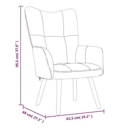 vidaXL Relaxsessel mit Hocker Rosa Samt