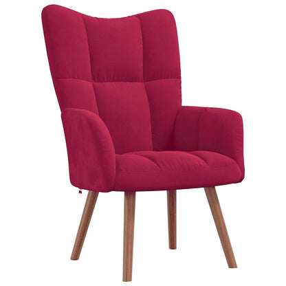 vidaXL Relaxsessel mit Hocker Weinrot Samt