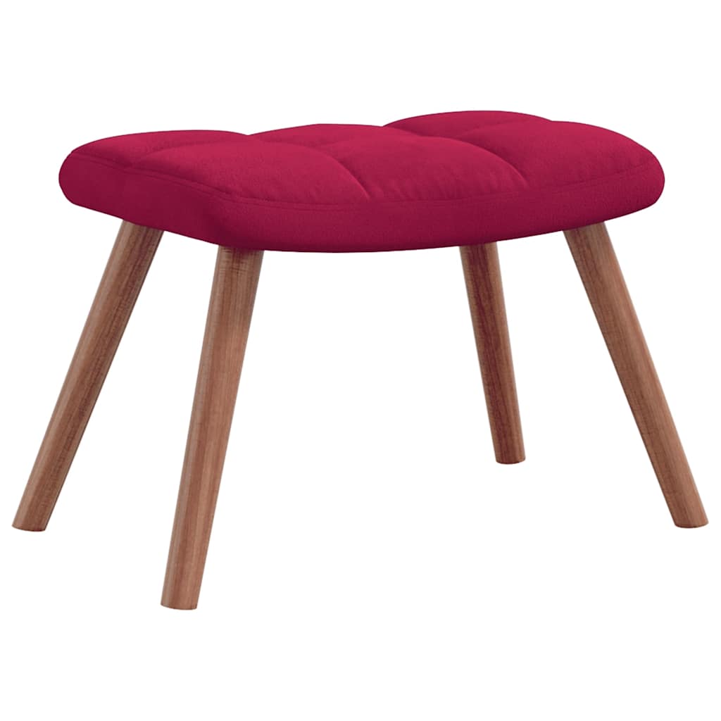 vidaXL Relaxsessel mit Hocker Weinrot Samt