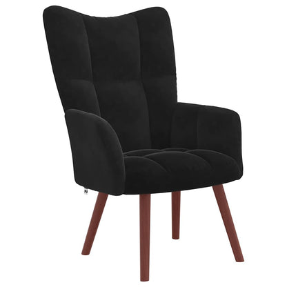 vidaXL Relaxsessel mit Hocker Schwarz Samt