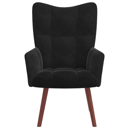 vidaXL Relaxsessel mit Hocker Schwarz Samt