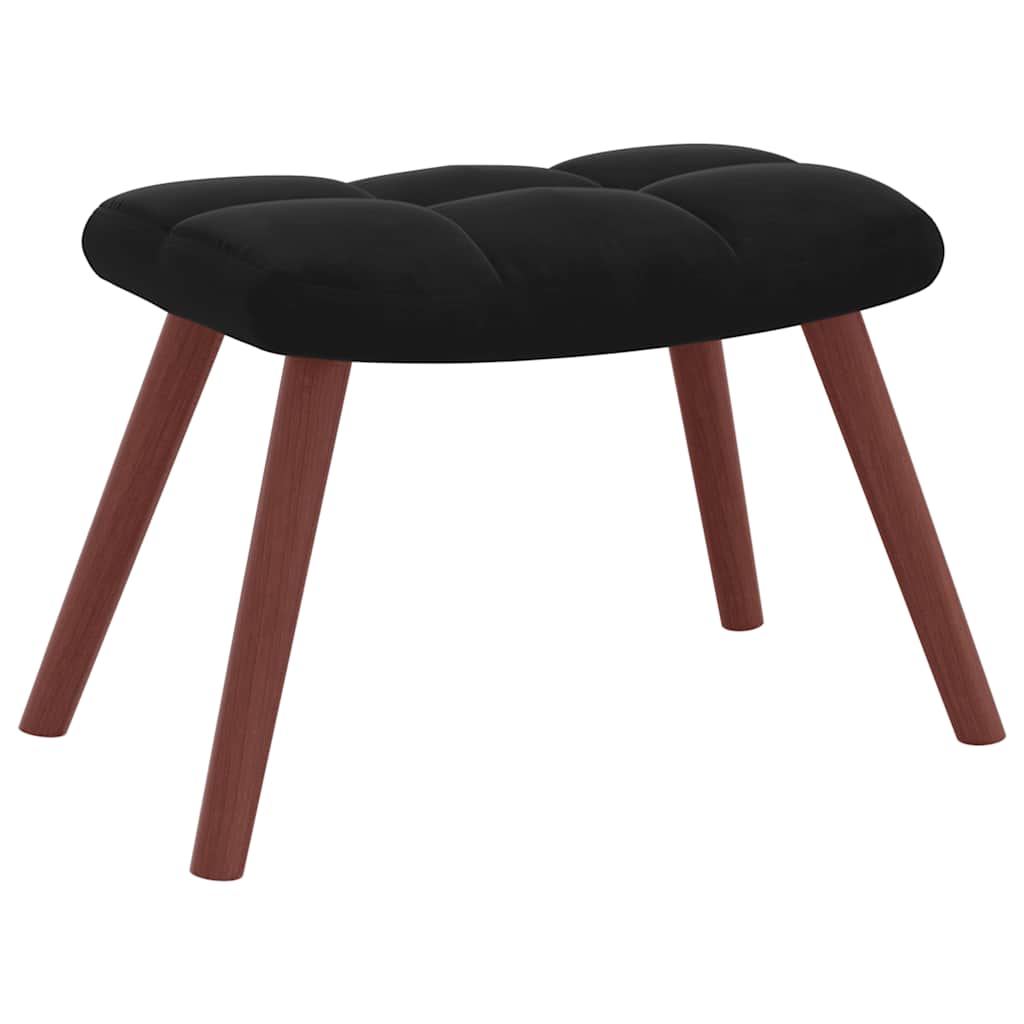 vidaXL Relaxsessel mit Hocker Schwarz Samt