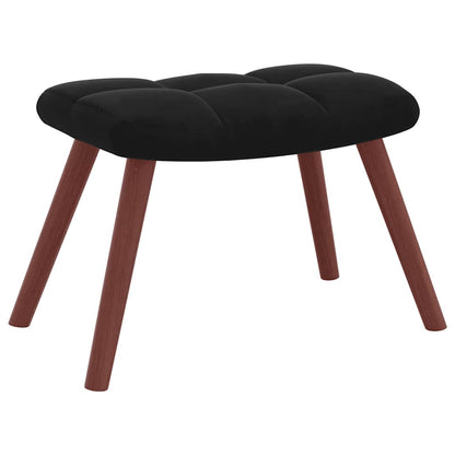 vidaXL Relaxsessel mit Hocker Schwarz Samt