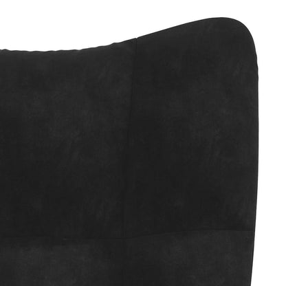 vidaXL Relaxsessel mit Hocker Schwarz Samt