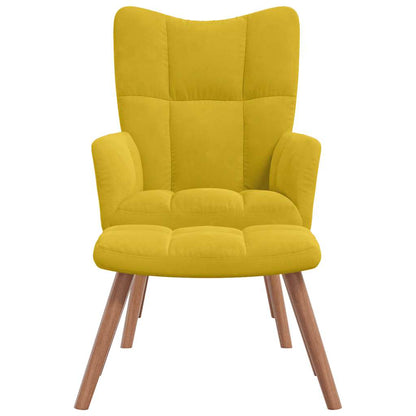 vidaXL Relaxsessel mit Hocker Senfgelb Samt