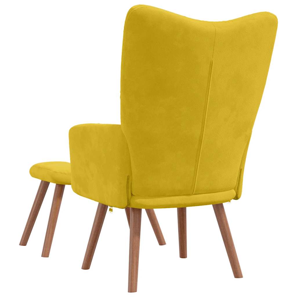 vidaXL Relaxsessel mit Hocker Senfgelb Samt