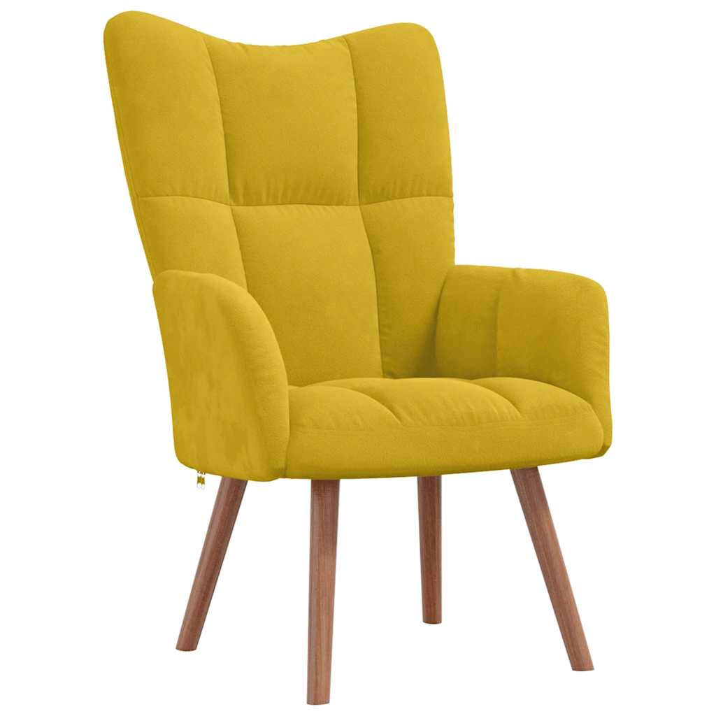 vidaXL Relaxsessel mit Hocker Senfgelb Samt