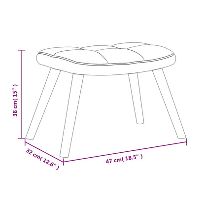 vidaXL Relaxsessel mit Hocker Cremeweiß Samt
