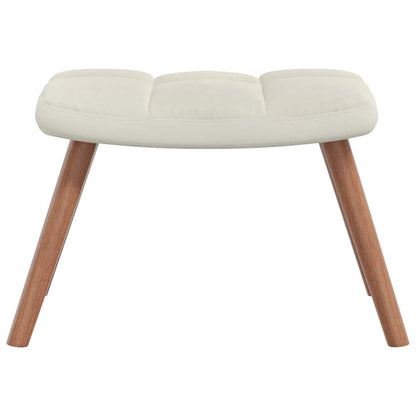 vidaXL Relaxsessel mit Hocker Cremeweiß Samt