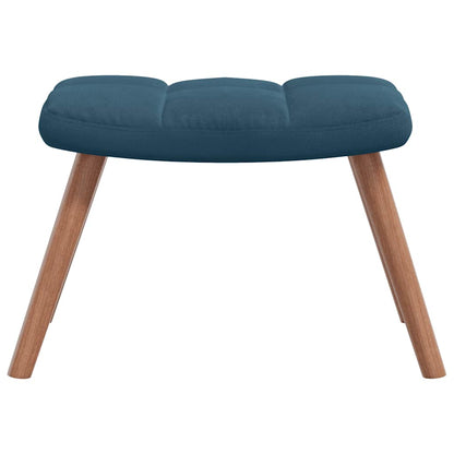 vidaXL Relaxsessel mit Hocker Blau Samt