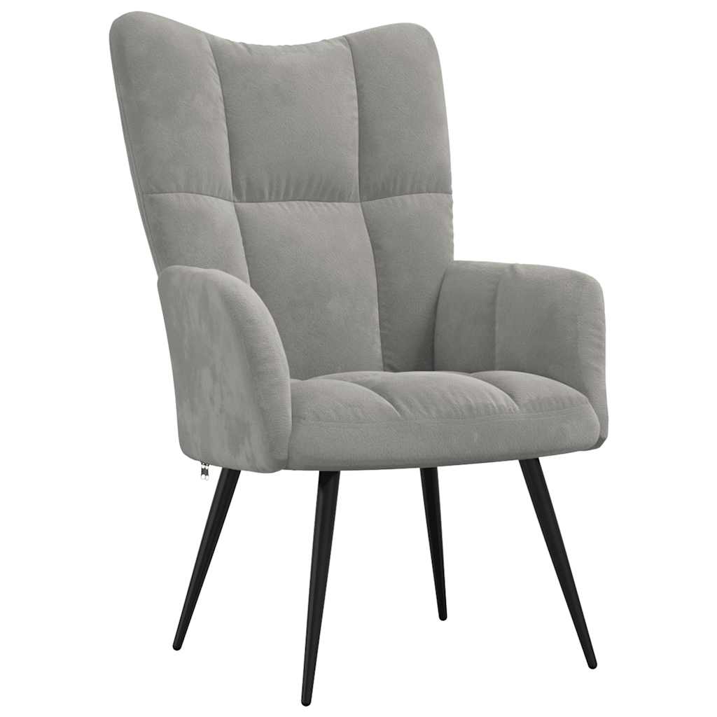 vidaXL Fauteuil de relaxation gris clair velours