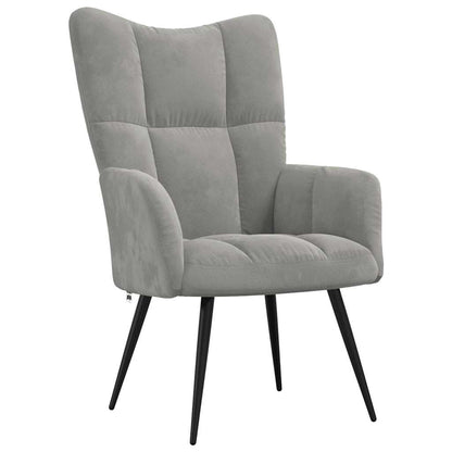 vidaXL Fauteuil de relaxation gris clair velours