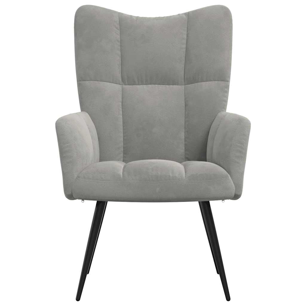vidaXL Fauteuil de relaxation gris clair velours