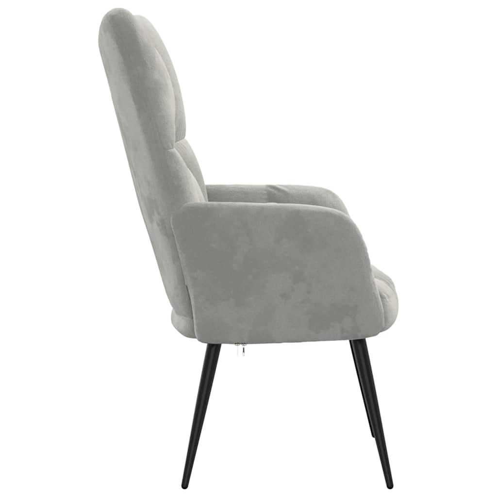 vidaXL Fauteuil de relaxation gris clair velours
