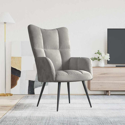 vidaXL Fauteuil de relaxation gris clair velours