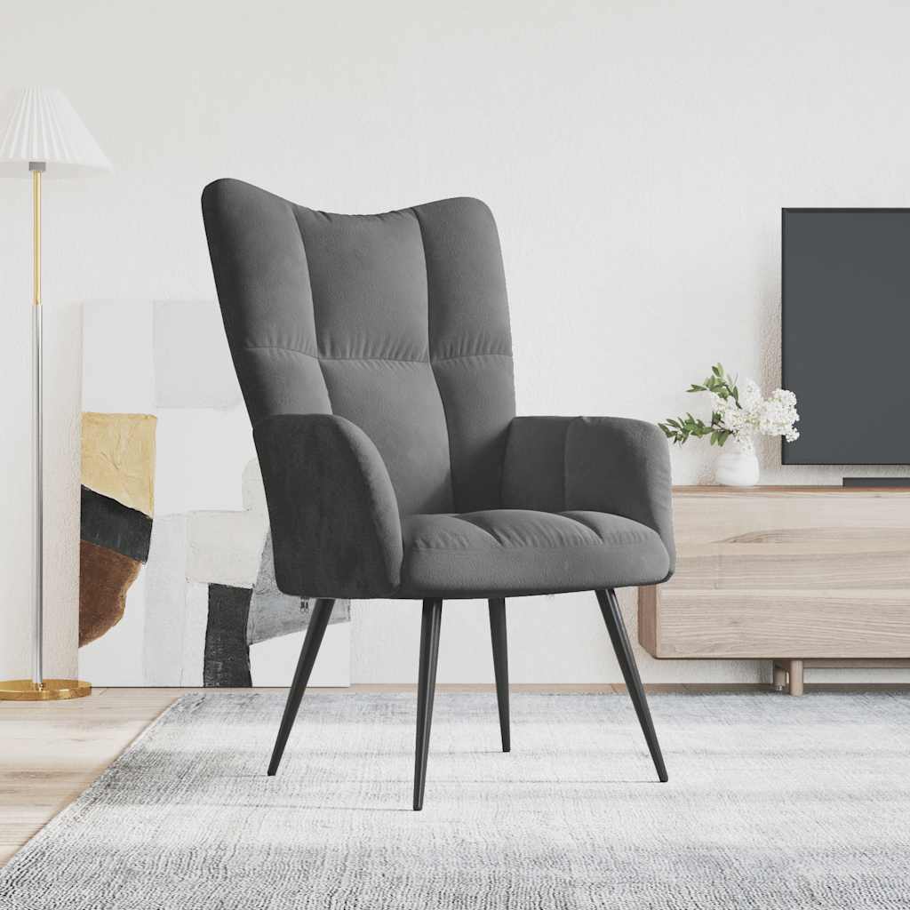 vidaXL Relaxsessel Dunkelgrau Samt