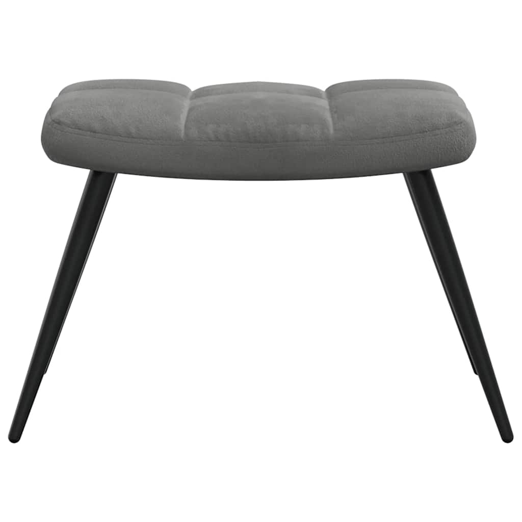 vidaXL Relaxsessel mit Hocker Dunkelgrau Samt