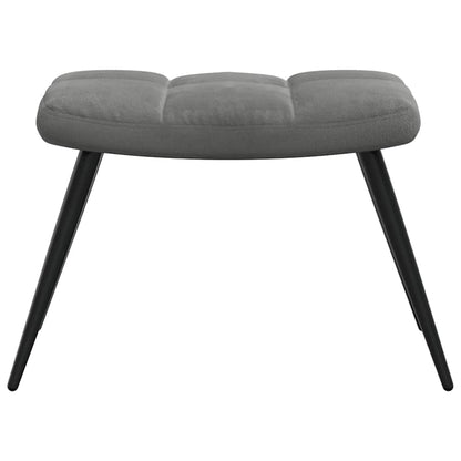 vidaXL Relaxsessel mit Hocker Dunkelgrau Samt