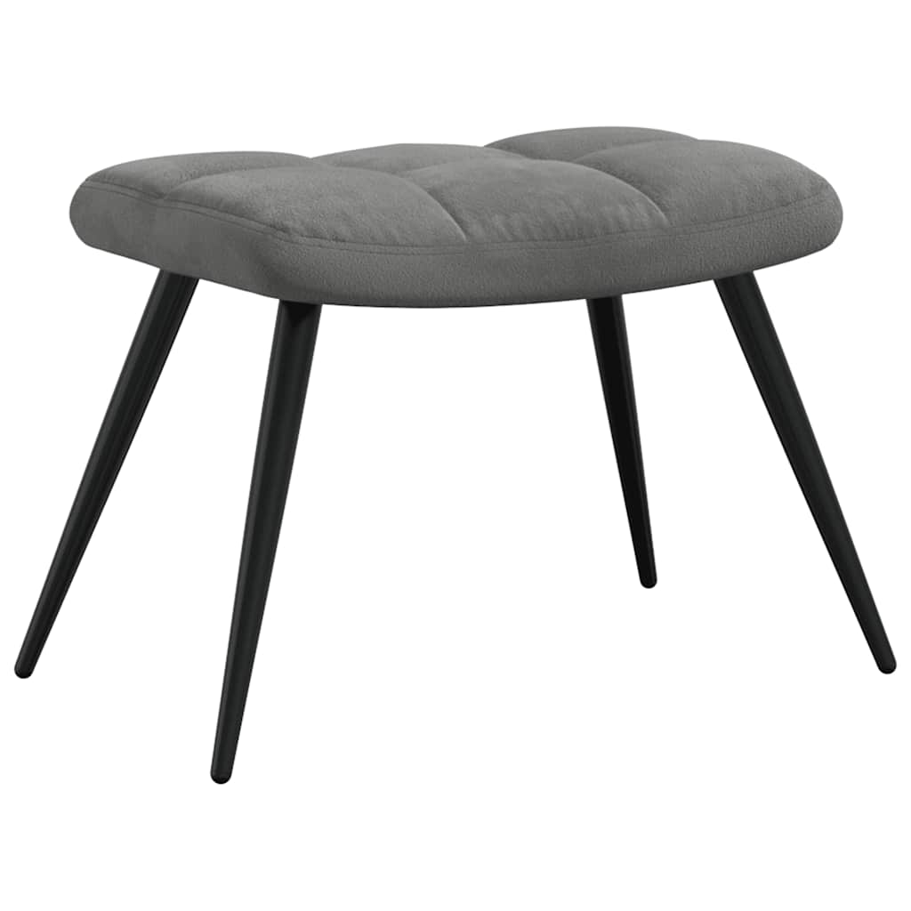 vidaXL Relaxsessel mit Hocker Dunkelgrau Samt