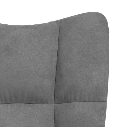 vidaXL Relaxsessel mit Hocker Dunkelgrau Samt