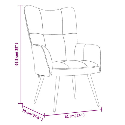 vidaXL Relaxsessel mit Hocker Dunkelgrau Samt