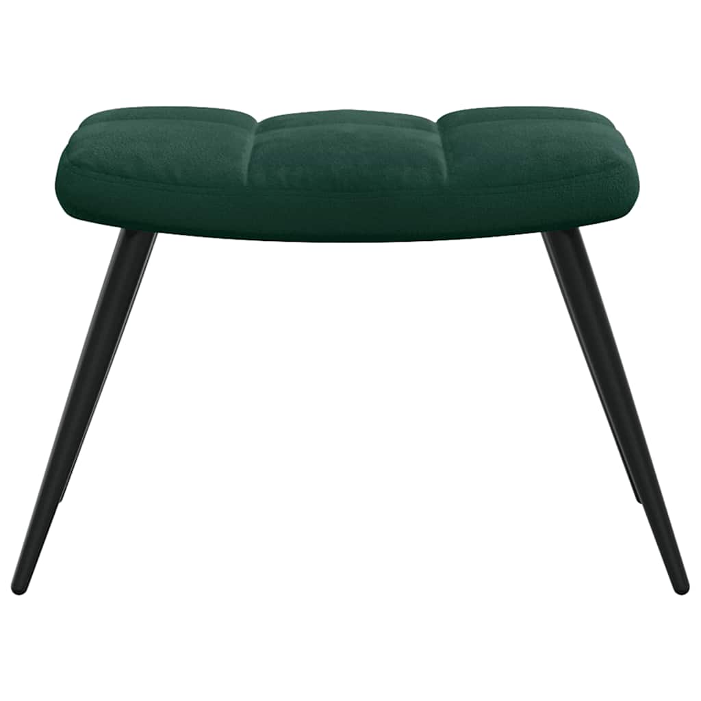 vidaXL Relaxsessel mit Hocker Dunkelgrün Samt