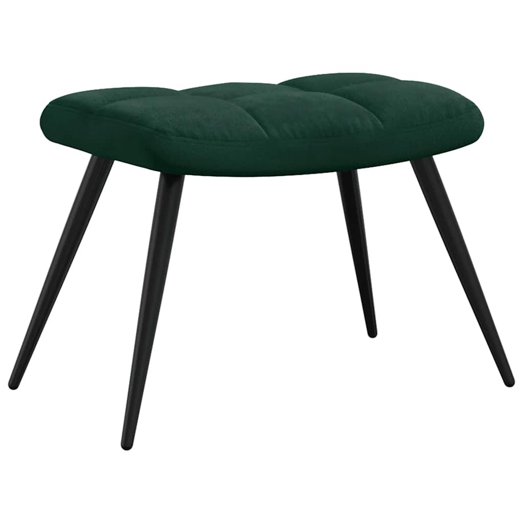 vidaXL Relaxsessel mit Hocker Dunkelgrün Samt