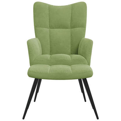 vidaXL Relaxsessel mit Hocker Hellgrün Samt