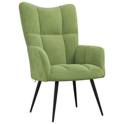 vidaXL Relaxsessel mit Hocker Hellgrün Samt