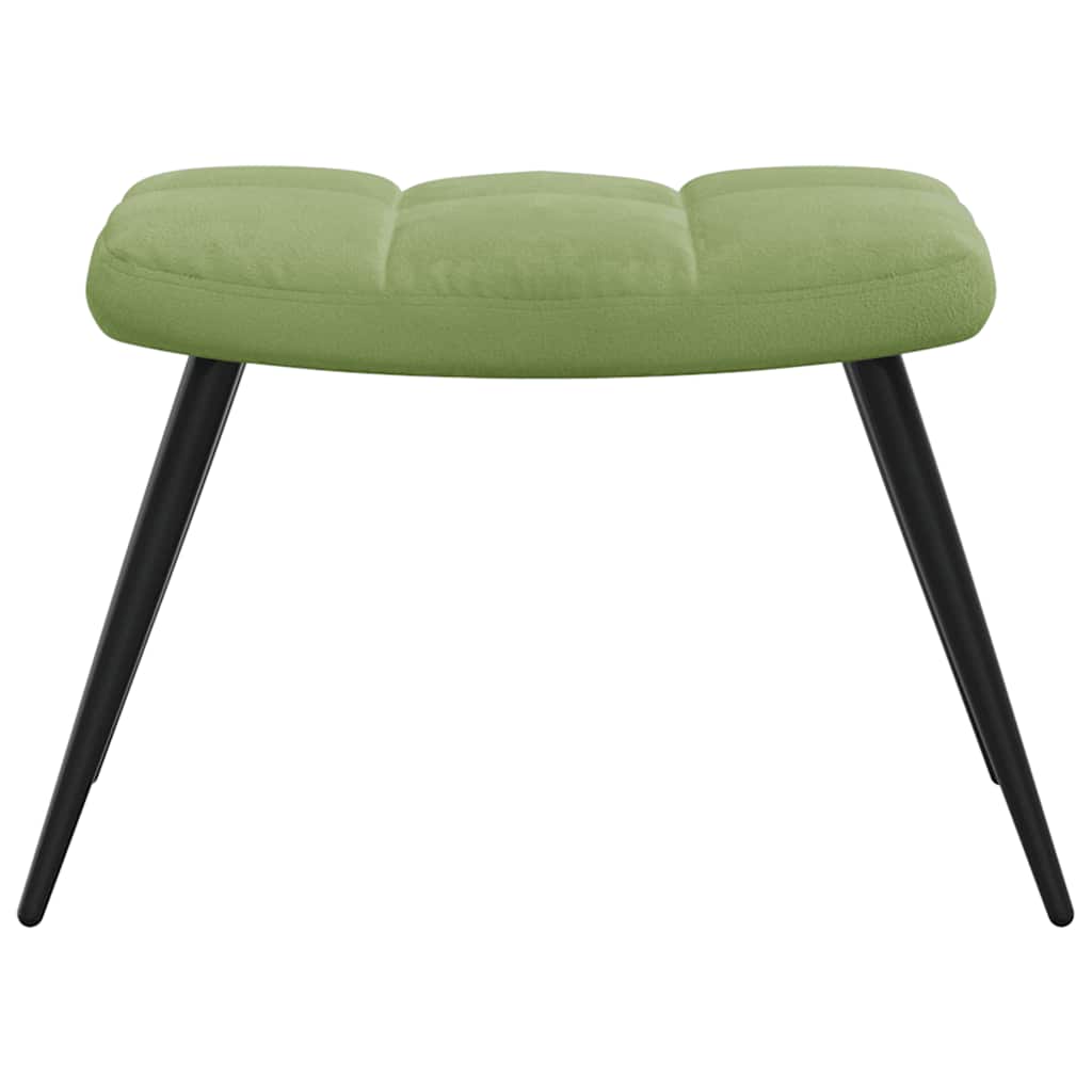 vidaXL Relaxsessel mit Hocker Hellgrün Samt