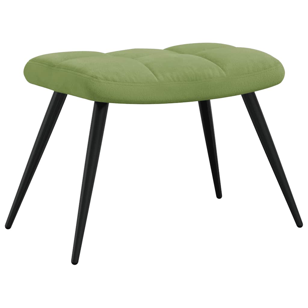 vidaXL Relaxsessel mit Hocker Hellgrün Samt