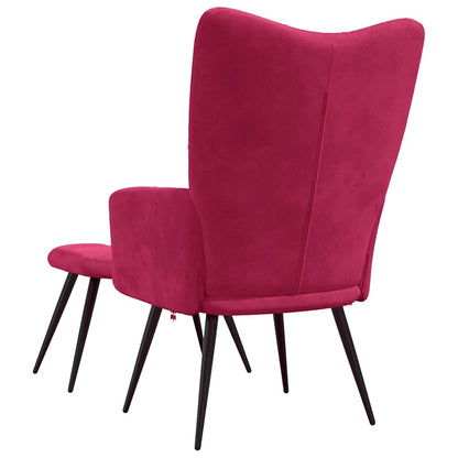 vidaXL Relaxsessel mit Hocker Weinrot Samt