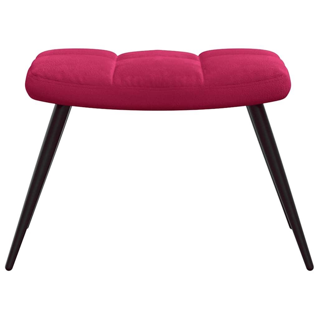 vidaXL Relaxsessel mit Hocker Weinrot Samt