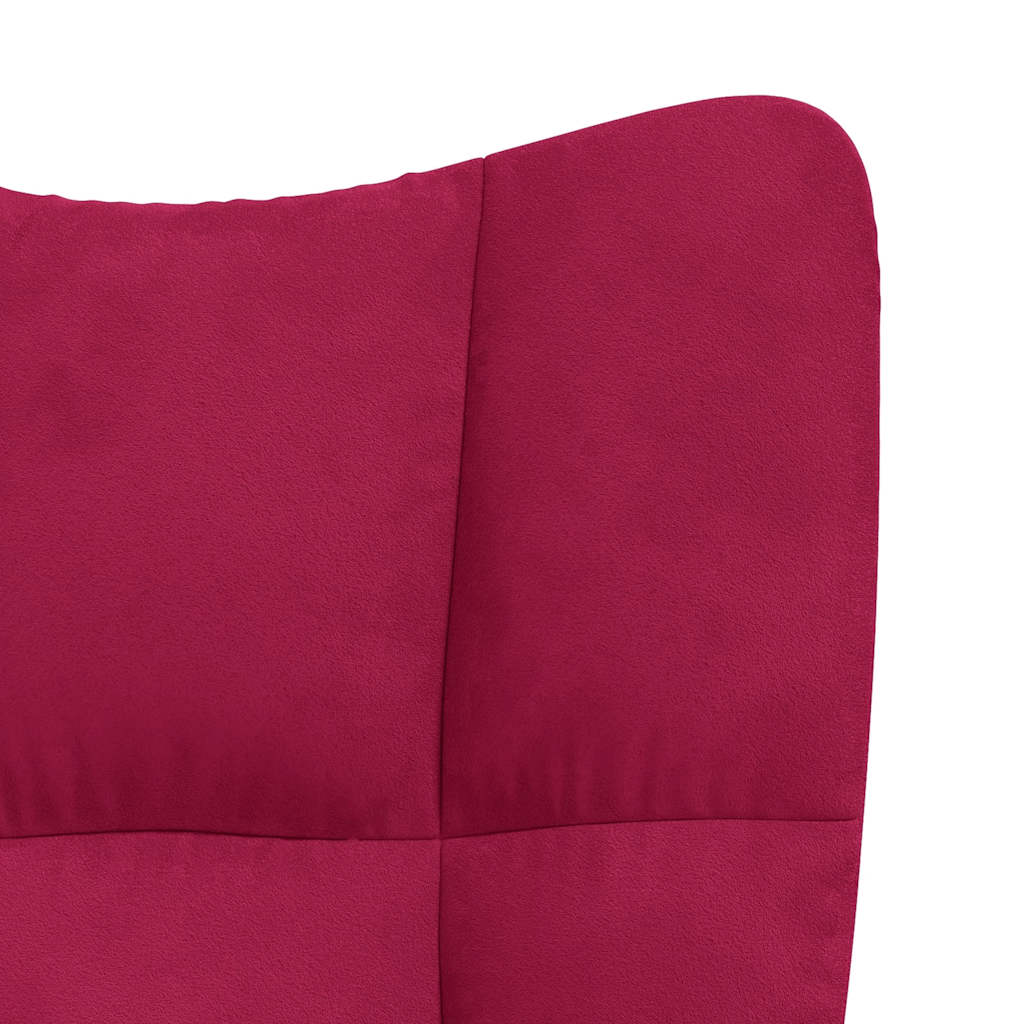 vidaXL Relaxsessel mit Hocker Weinrot Samt