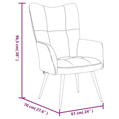 vidaXL Relaxsessel mit Hocker Schwarzer Samt