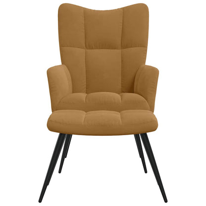 vidaXL Relaxsessel mit Hocker Braun Samt