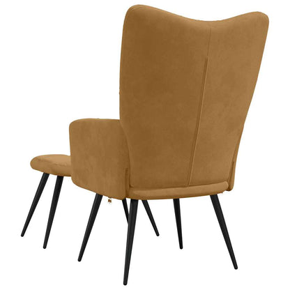 vidaXL Relaxsessel mit Hocker Braun Samt