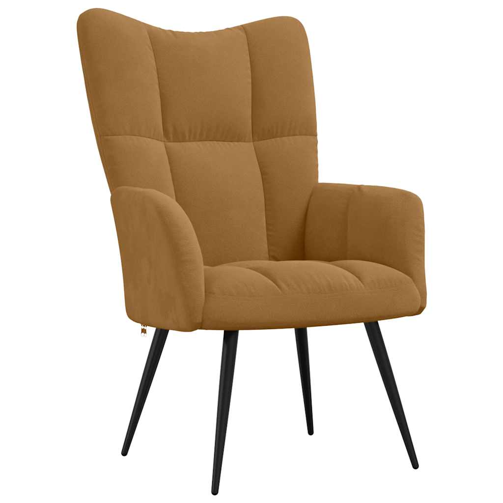 vidaXL Relaxsessel mit Hocker Braun Samt