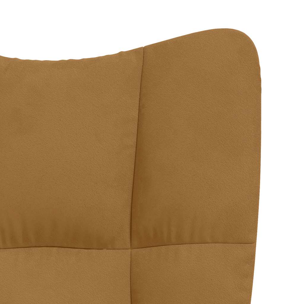 vidaXL Relaxsessel mit Hocker Braun Samt