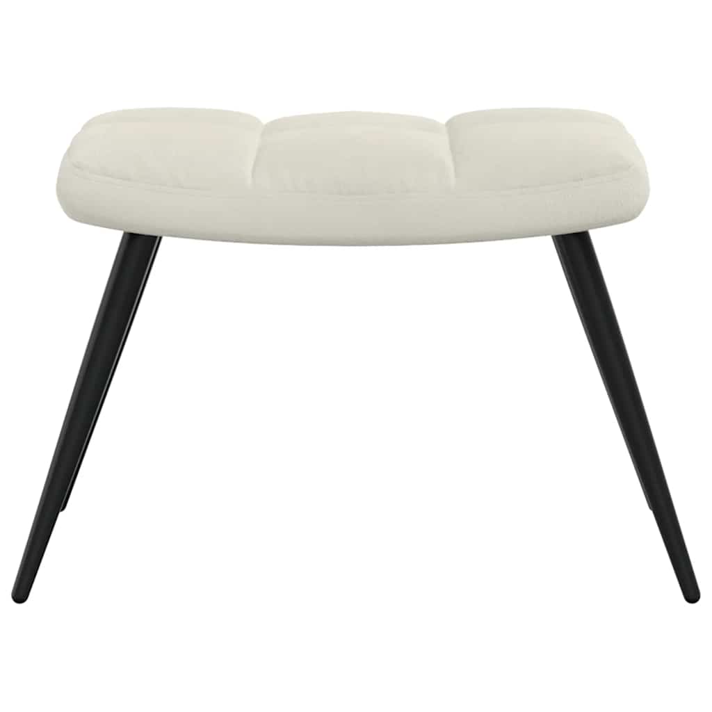 vidaXL Relaxsessel mit Hocker Cremeweiß Samt