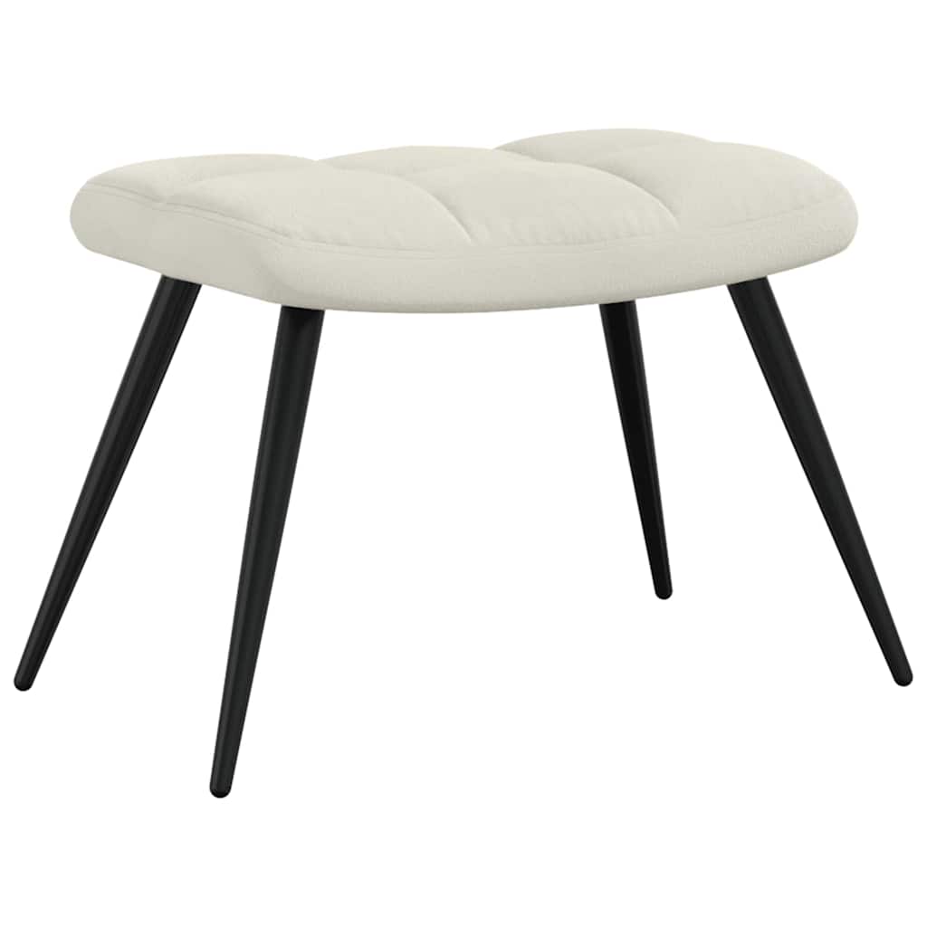 vidaXL Relaxsessel mit Hocker Cremeweiß Samt