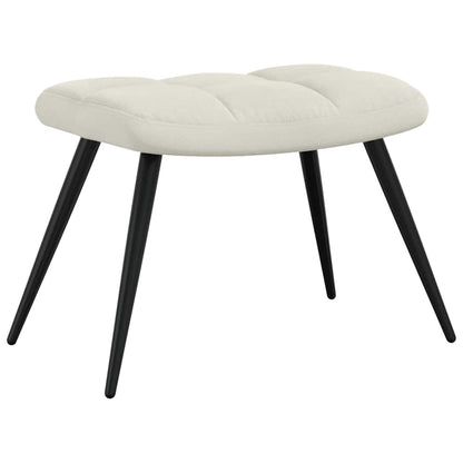 vidaXL Relaxsessel mit Hocker Cremeweiß Samt