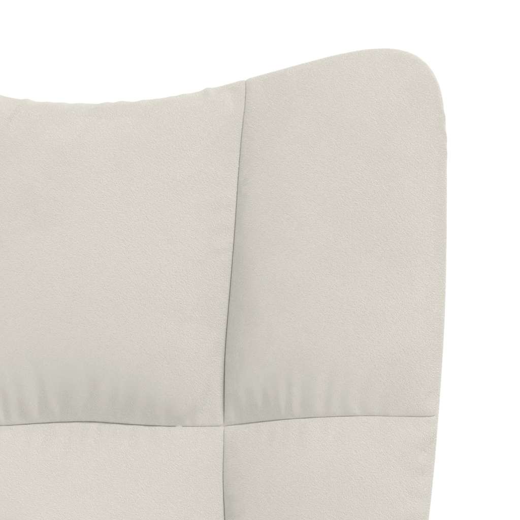 vidaXL Relaxsessel mit Hocker Cremeweiß Samt