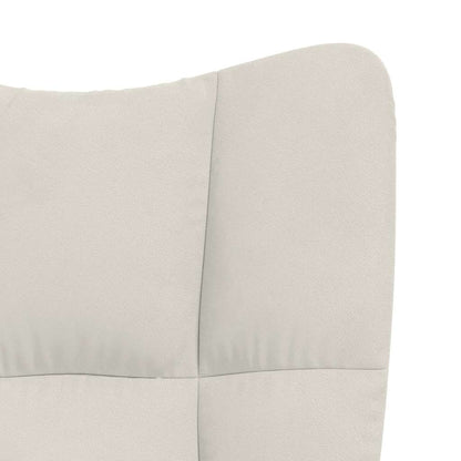 vidaXL Relaxsessel mit Hocker Cremeweiß Samt