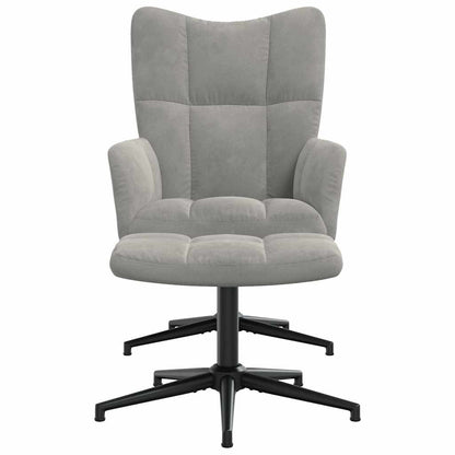 vidaXL Fauteuil relax avec repose-pieds velours gris clair