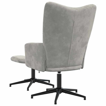 vidaXL Fauteuil relax avec repose-pieds velours gris clair
