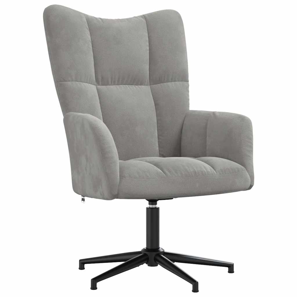 vidaXL Fauteuil relax avec repose-pieds velours gris clair